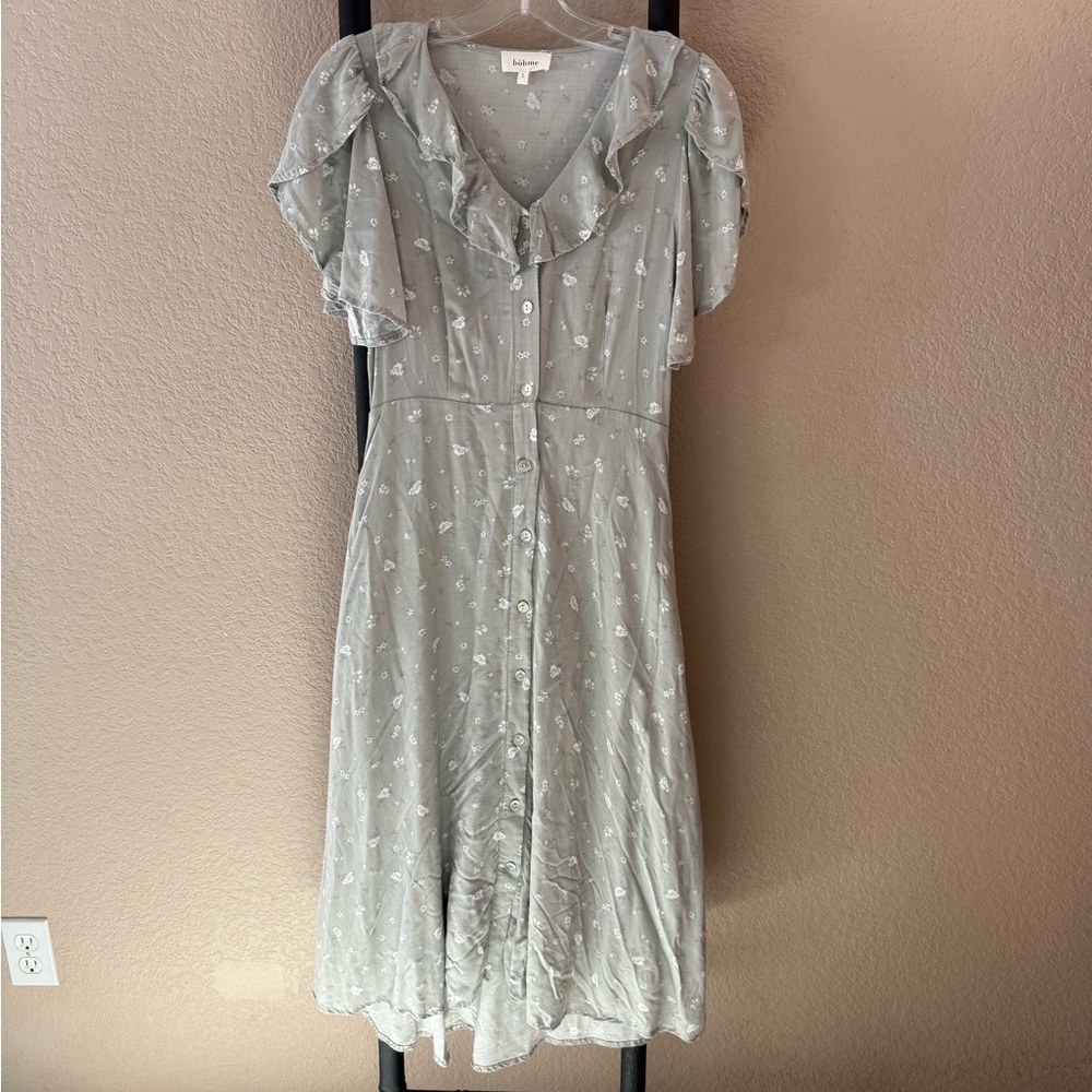 Bohme Light green Floral High Low Dress